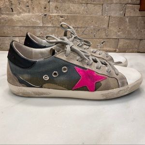 Sz 38 Golden Goose Super Stars Camo & Pink